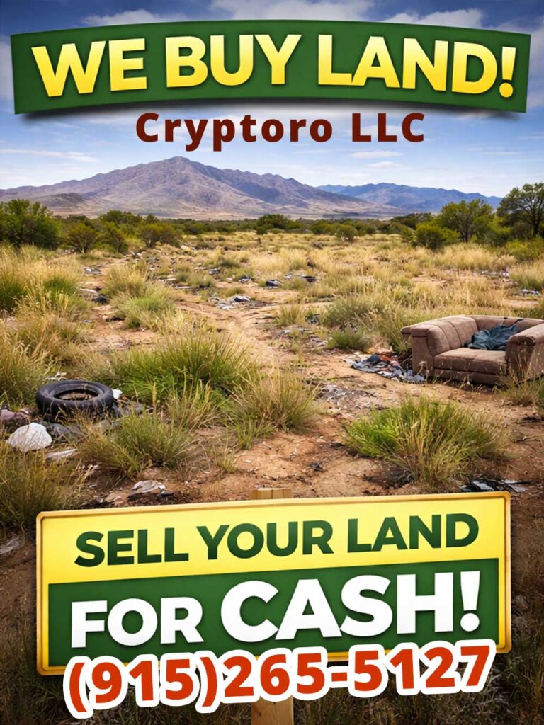 Cryptoro LLC is a real estate investment company that buys land in El Paso TX